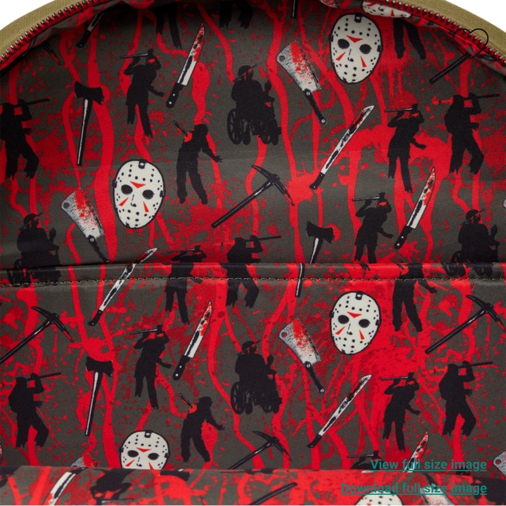 Loungefly Friday the 13th Camp Crystal Lake Canvas Full-Size Backpack - Picture 8 of 9